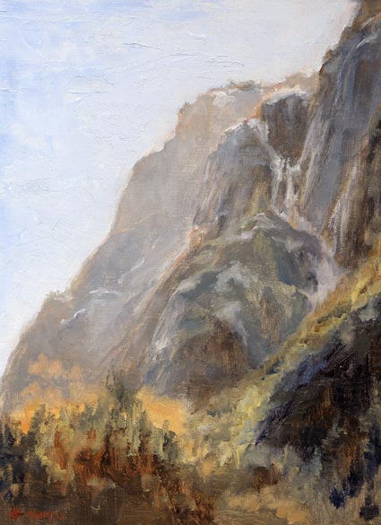 Linda F. Harris, Late Spring Snow, Yosemite - Oil, 9x12