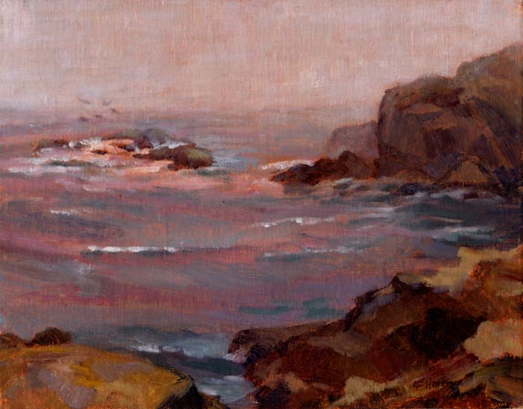 Linda F. Harris, Overcast Morning Morning Point Lobos - Oil, 9x12