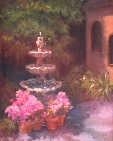 Linda F. Harris, The Fountain - Oil, 11x14