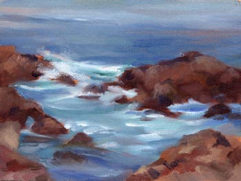 Linda F. Harris - Point Lobos IV, Oil-6x8