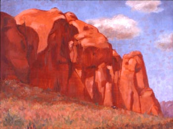 Linda F. Harris - In the Shadow of the Mesa, Oil-9x12
