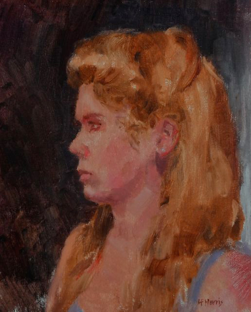 Linda F. Harris, color sketeches, Blonde, Oil, 8x10
