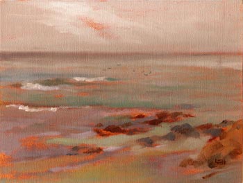 Linda F. Harris, color sketeches, Asilomar, Oil 6x8