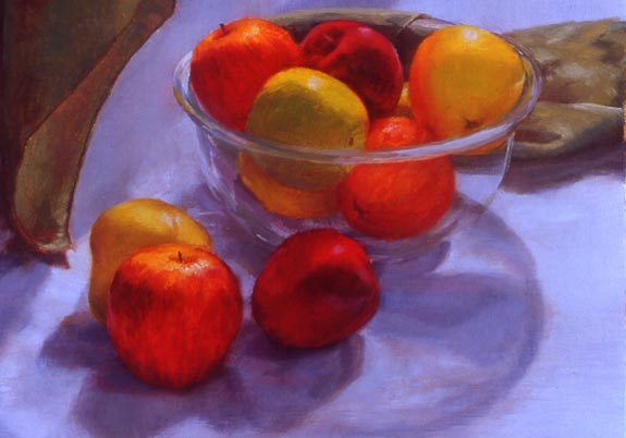 Linda F. Harris,  Apple Pie:  Act I, Scene I, oil,  11x14