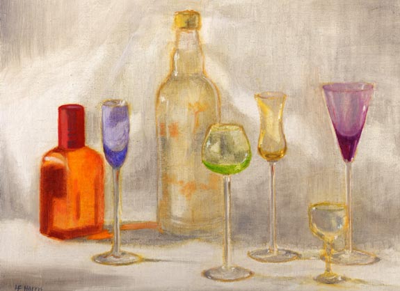 Linda F. Harris, Cordials, oil, 9x12