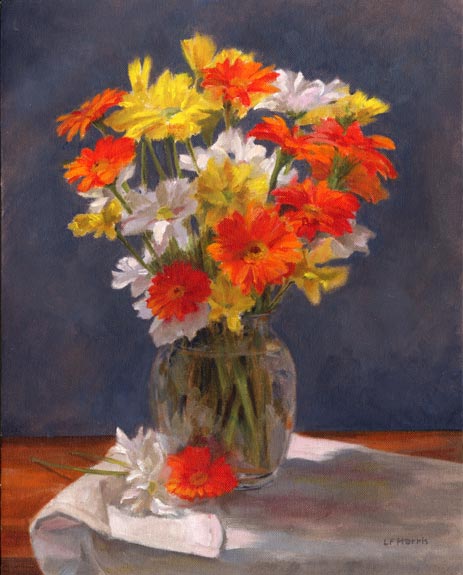 Linda F. Harris, Orange Floral, oil, 11x14