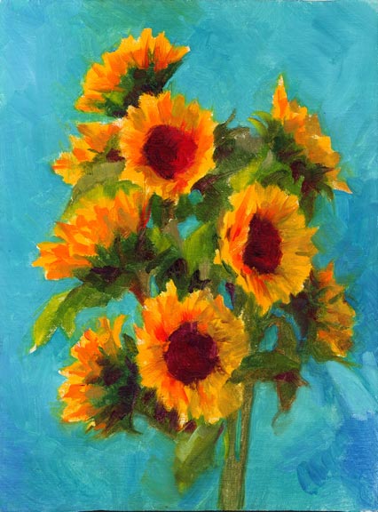 Linda F. Harris, Sunflower, oil, 6x8