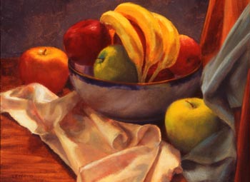 Linda F. Harris - Bananas and Apples, oil, 12x16