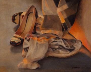 Linda F. Harris -T&ecirc;te - &agrave; - T&ecirc;te, oil, 11x14 