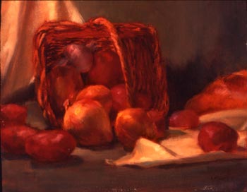 Linda F. Harris - Vegetable Basket, oil, 8x10